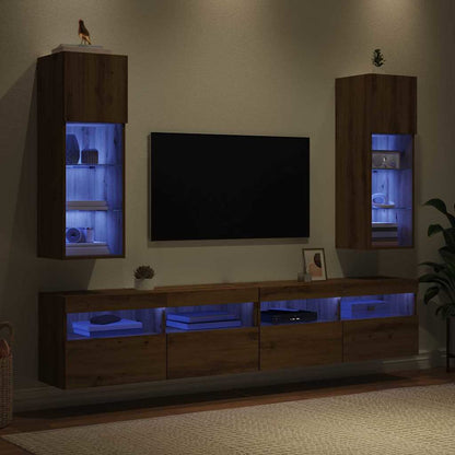 Mobiletti TV a parete 2 pcs Rovere artigianale