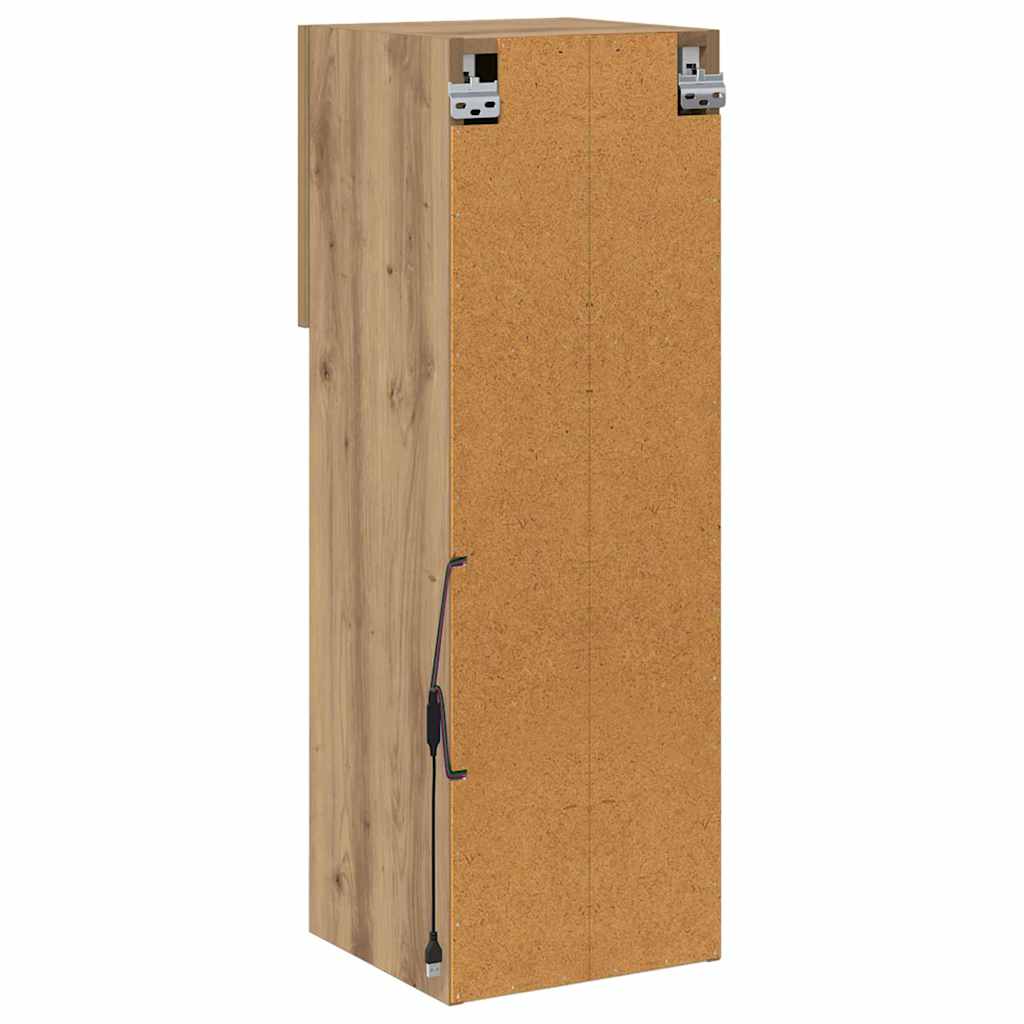 Mobiletti TV a parete con LED 2 pcs Rovere artigianale | homemem39
