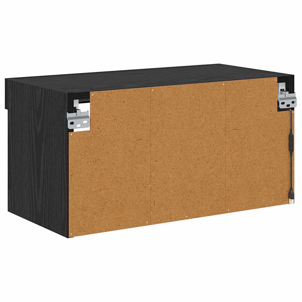 Mobile TV Rovere Nero 60 x 30 x 30 cm Legno multistrato