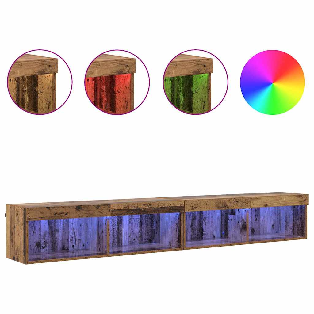 Mobiletti TV da Parete Panama 2 pcs Legno vecchio