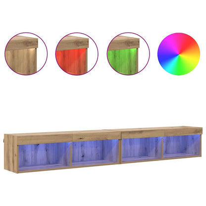 Mobiletti TV da Parete Panama 2 pcs Rovere artigianale