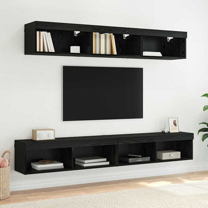 Mobiletti TV da Parete Panama 2 pcs Rovere Nero