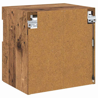Mobile TV da parete con LED Legno vecchio 40 x 30 x 40 cm | homemem39