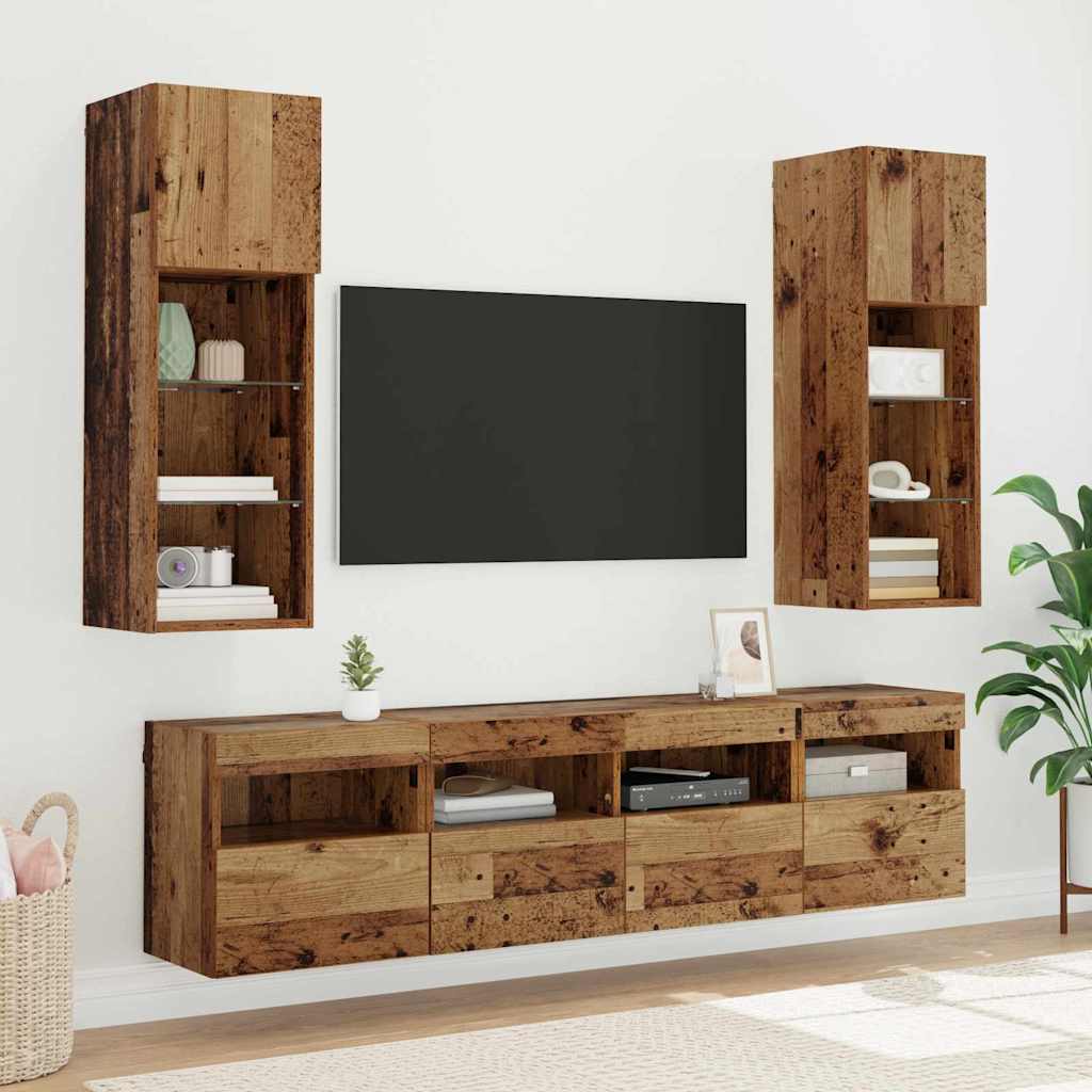 Mobiletti TV da Parete 2 pcs Legno vecchio 40 x 30 x 40 cm