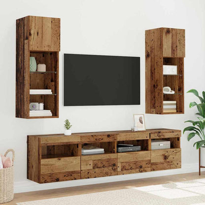 Mobiletti TV da Parete 2 pcs Legno vecchio 40 x 30 x 40 cm