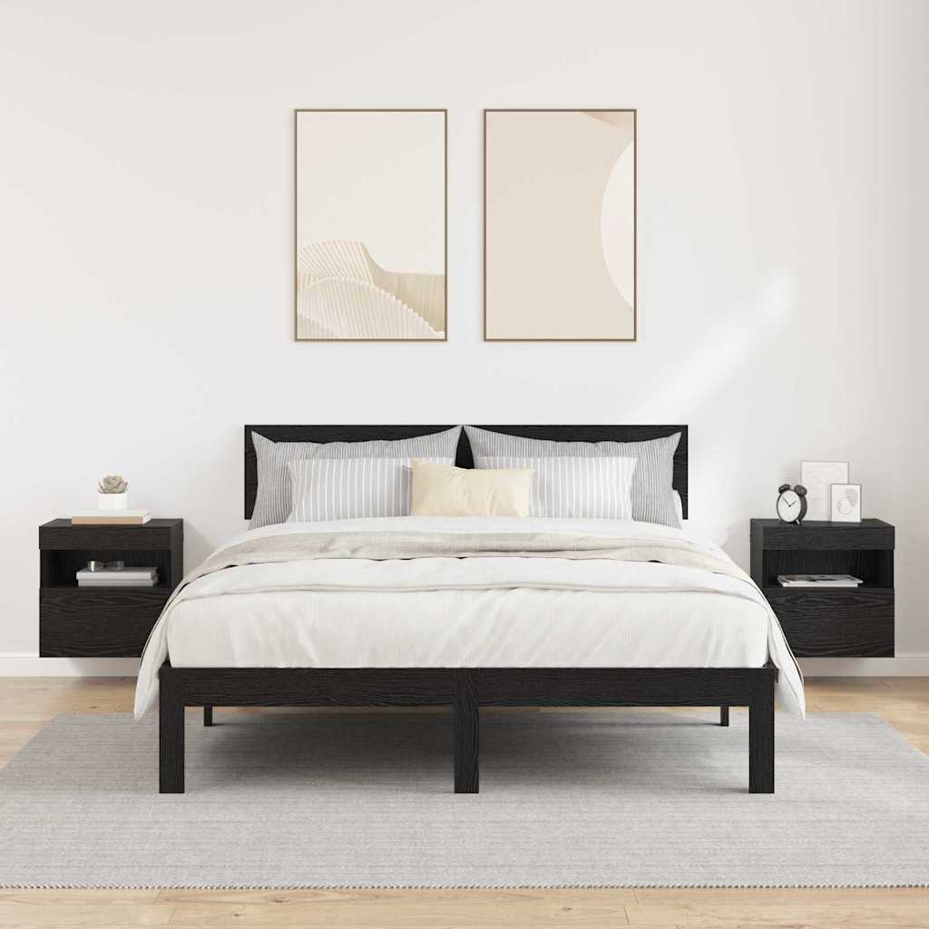 Mobiletti TV da Parete 2 pcs Rovere Nero 40 x 30 x 40 cm