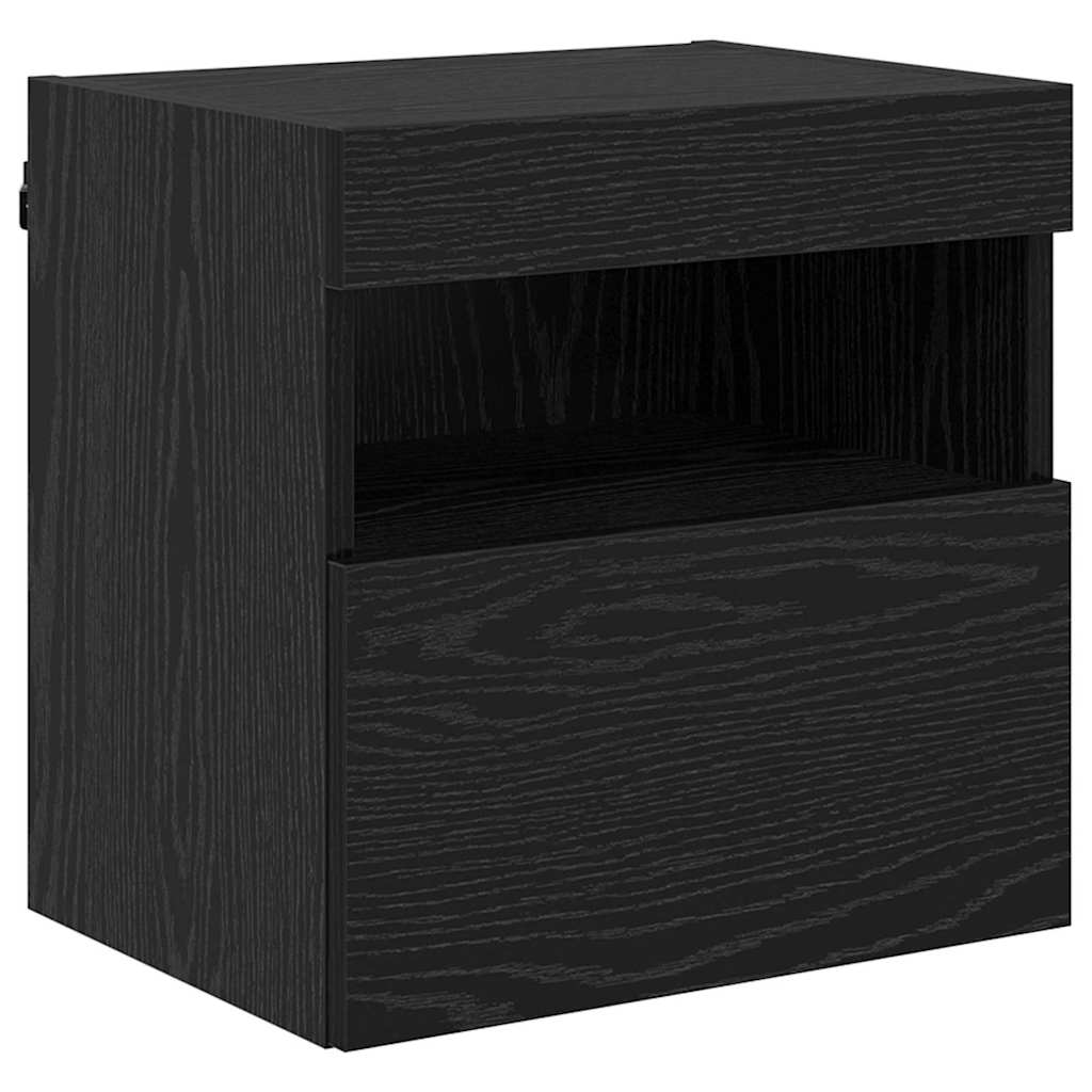 Mobiletti TV da Parete 2 pcs Rovere Nero 40 x 30 x 40 cm