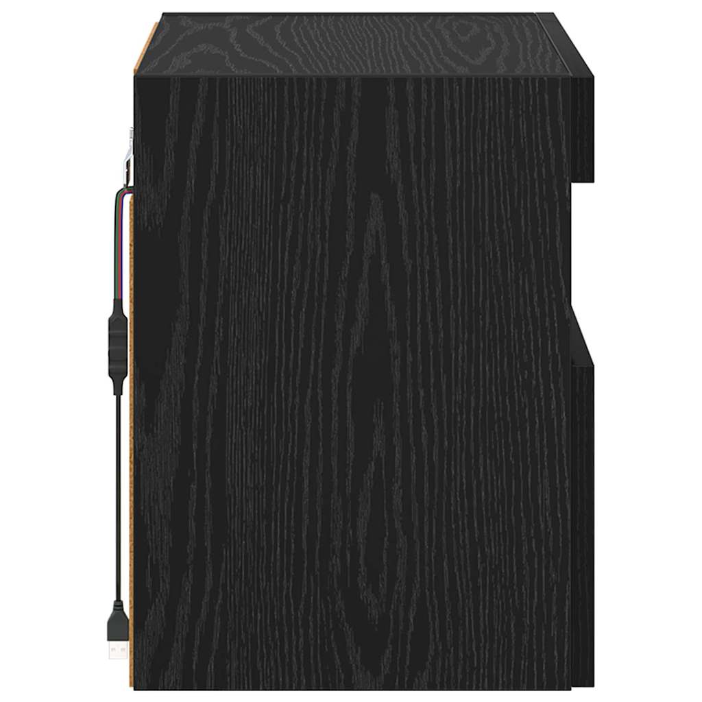 Mobiletti TV da Parete 2 pcs Rovere Nero 40 x 30 x 40 cm