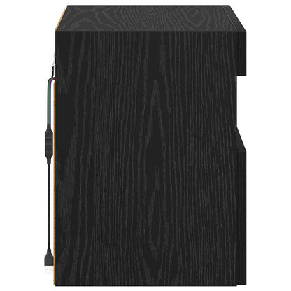 Mobiletti TV da Parete 2 pz Rovere Nero Legno ingegnerizzato