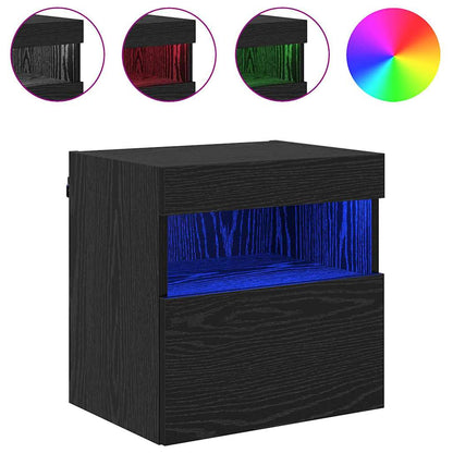 Mobiletti TV da Parete 2 pcs Rovere Nero 40 x 30 x 40 cm