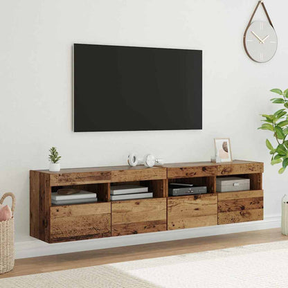 Mobiletti TV da Parete 2 pcs Legno vecchio 80 x 30 x 40 cm
