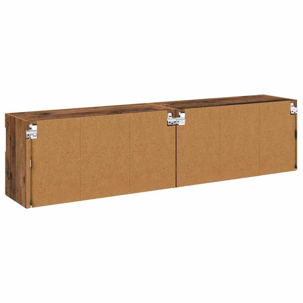 Mobiletti TV da Parete 2 pz Legno vecchio Legno ingegnerizzato