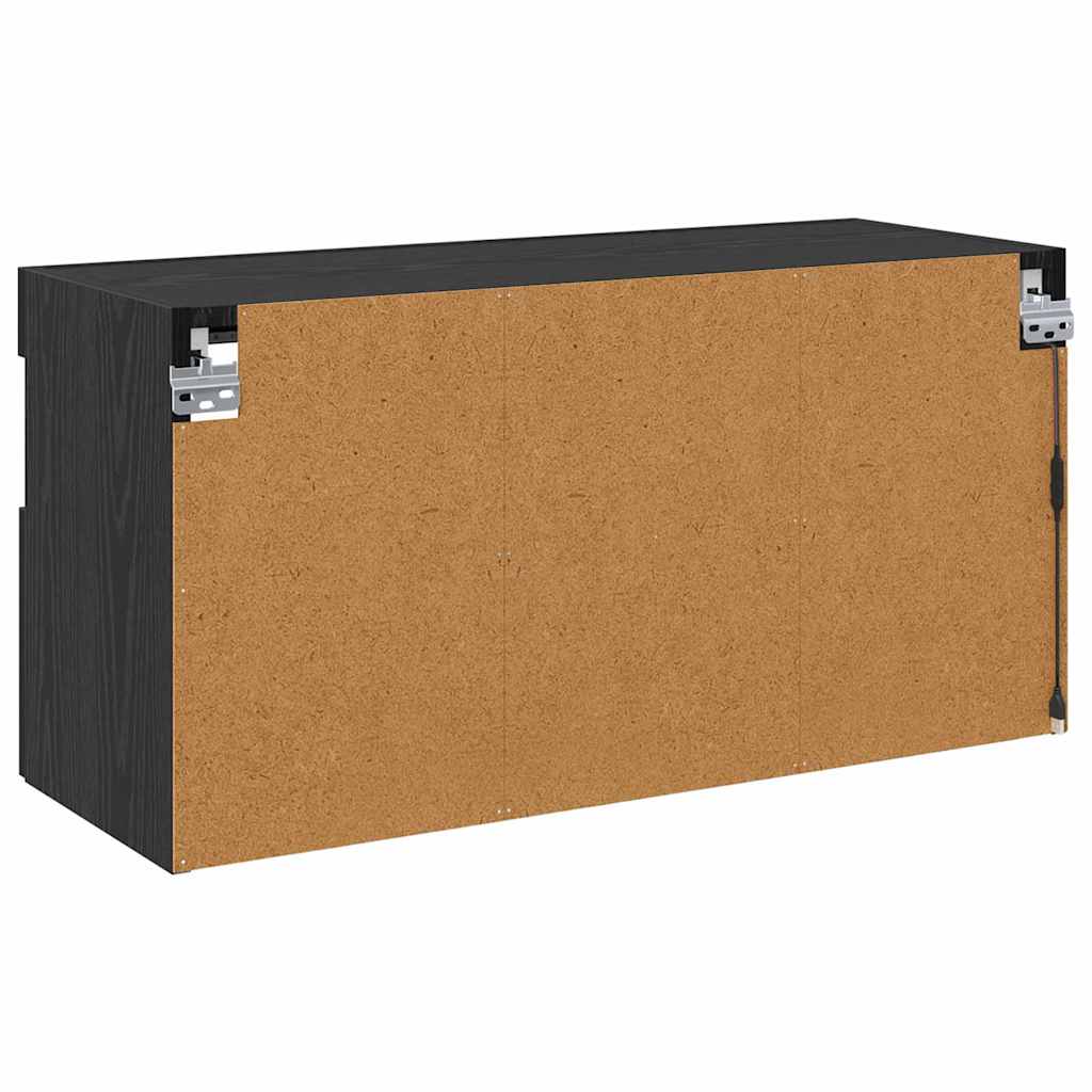 Mobile TV da parete Rovere Nero 80 x 30 x 40 cm