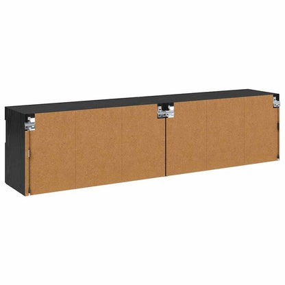 Mobiletti TV da Parete 2 pcs Rovere Nero 80 x 30 x 40 cm | homemem39