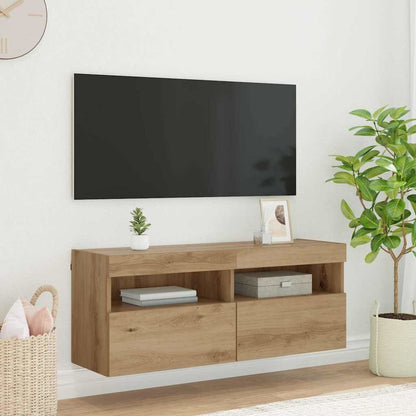 Mobile TV da parete Rovere artigianale 100 x 30 x 40 cm