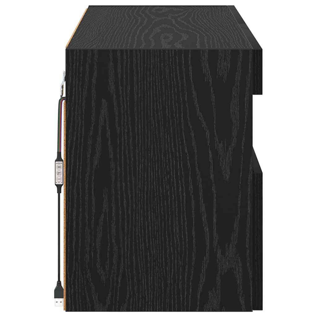 Mobile TV da parete Rovere Nero 100 x 30 x 40 cm