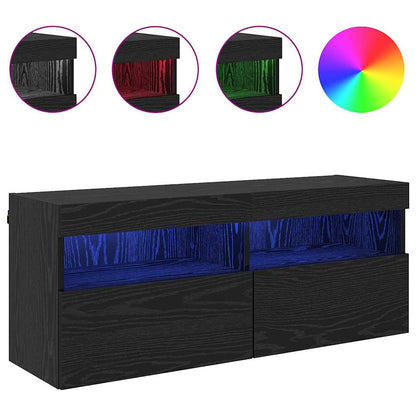 Mobile TV da parete Rovere Nero 100 x 30 x 40 cm