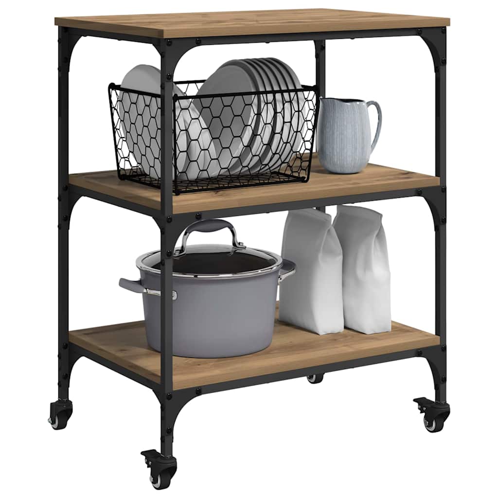 Carrello da Cucina Rovere artigianale 60 x 41 x 76 cm
