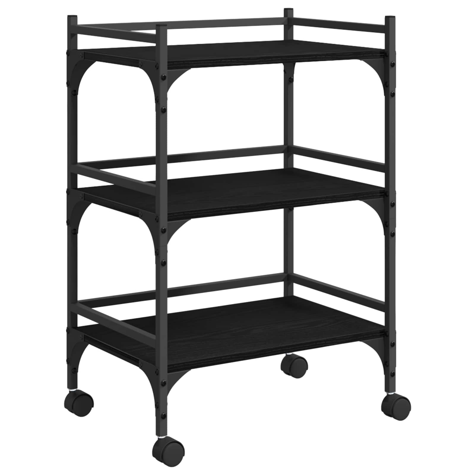 Carrello da Cucina Rovere Nero 50 x 35 x 75.5 cm | homemem39