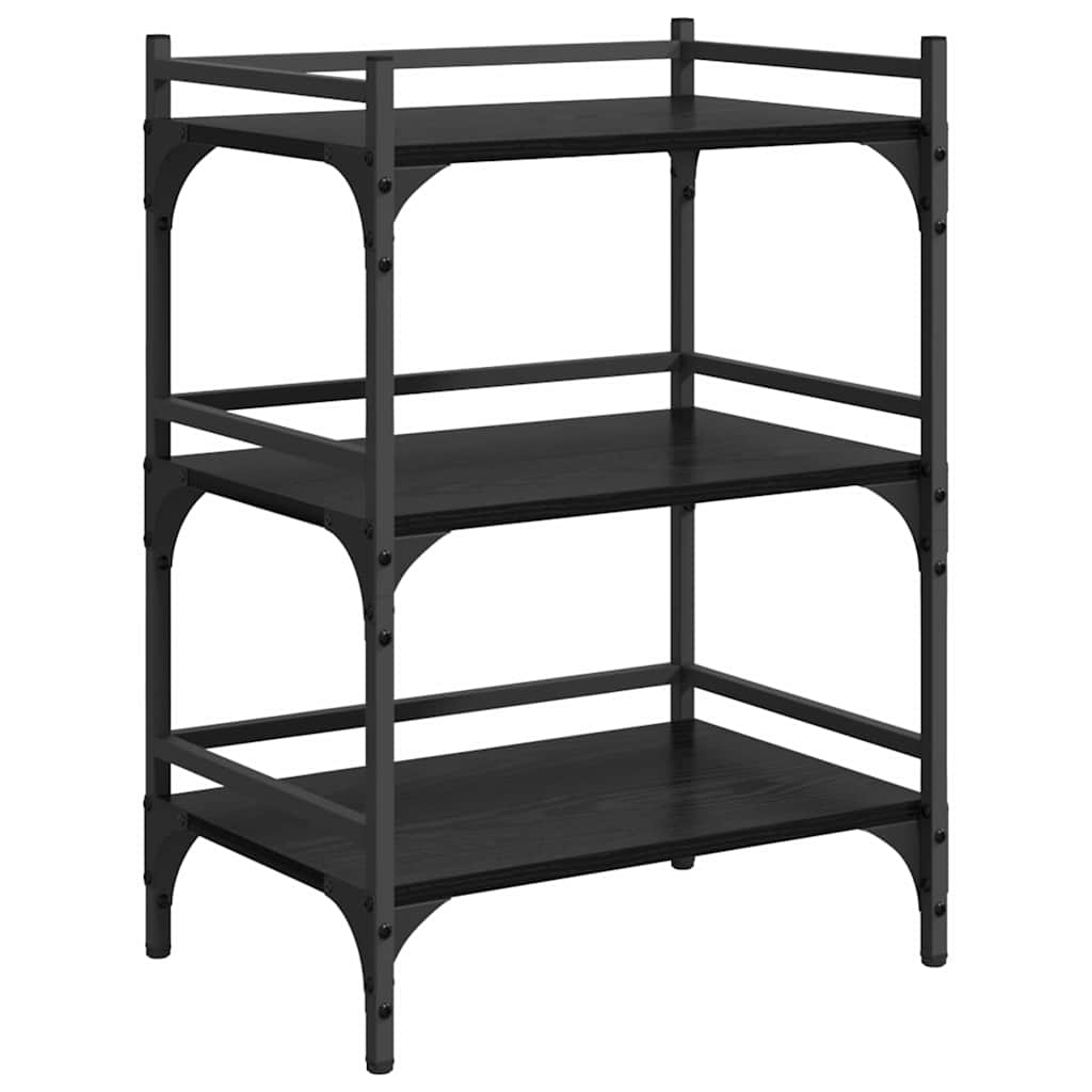 Carrello da Cucina Rovere Nero 50 x 35 x 75.5 cm