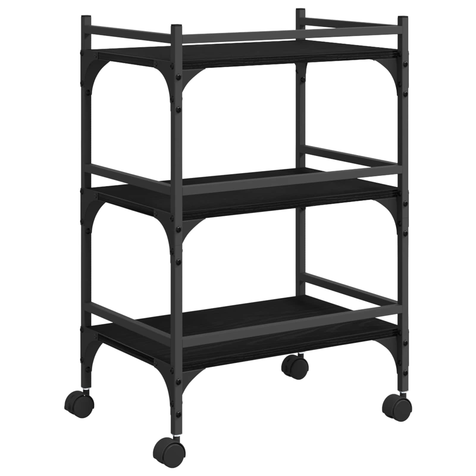 Carrello da Cucina Rovere Nero 50 x 35 x 75.5 cm | homemem39