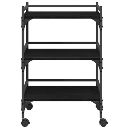 Carrello da Cucina Rovere Nero 50 x 35 x 75.5 cm | homemem39
