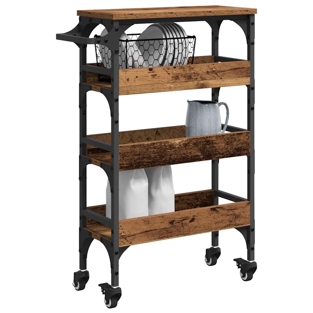 Carrello da Cucina Legno vecchio 53 x 20 x 76 cm