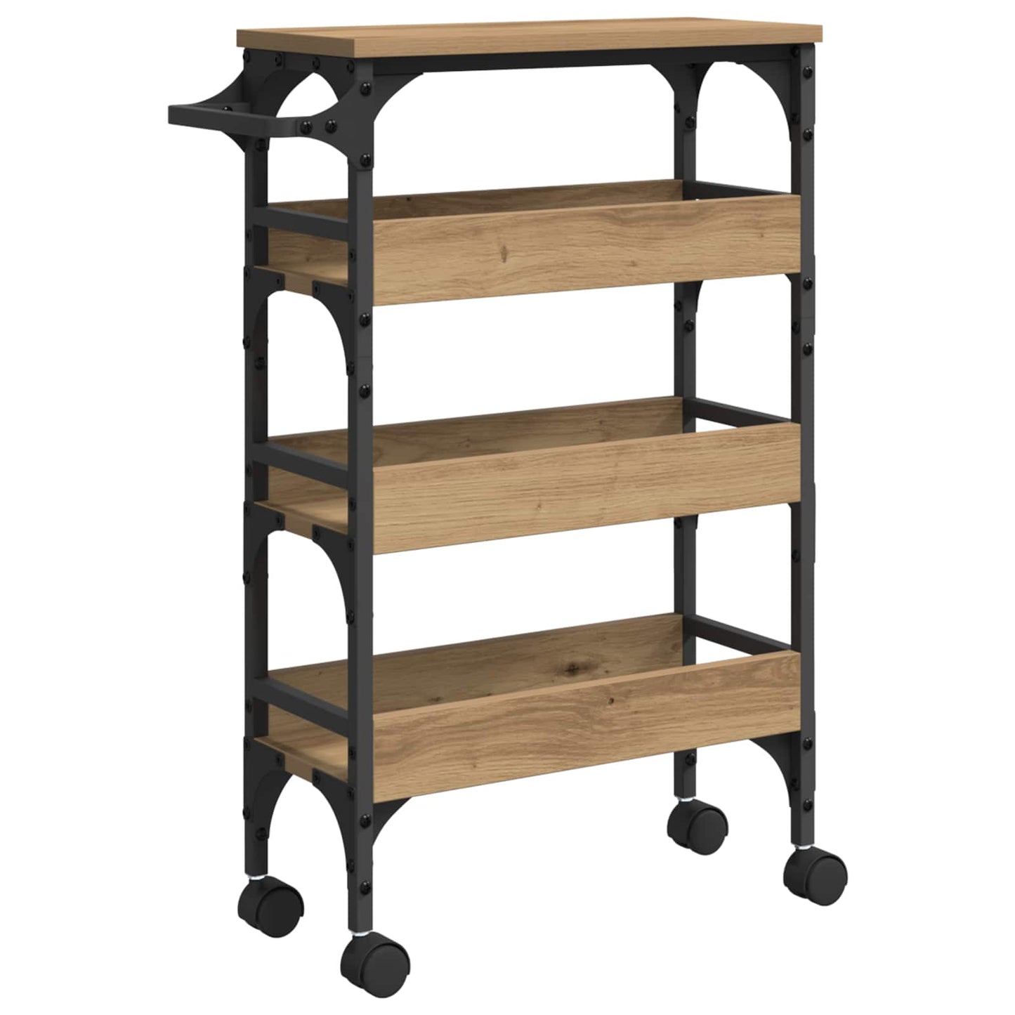 Carrello da Cucina Rovere artigianale 53 x 20 x 76 cm | homemem39