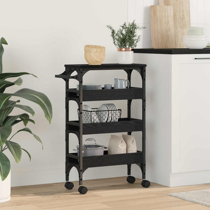 Carrello da Cucina Rovere Nero 53 x 20 x 76 cm | homemem39
