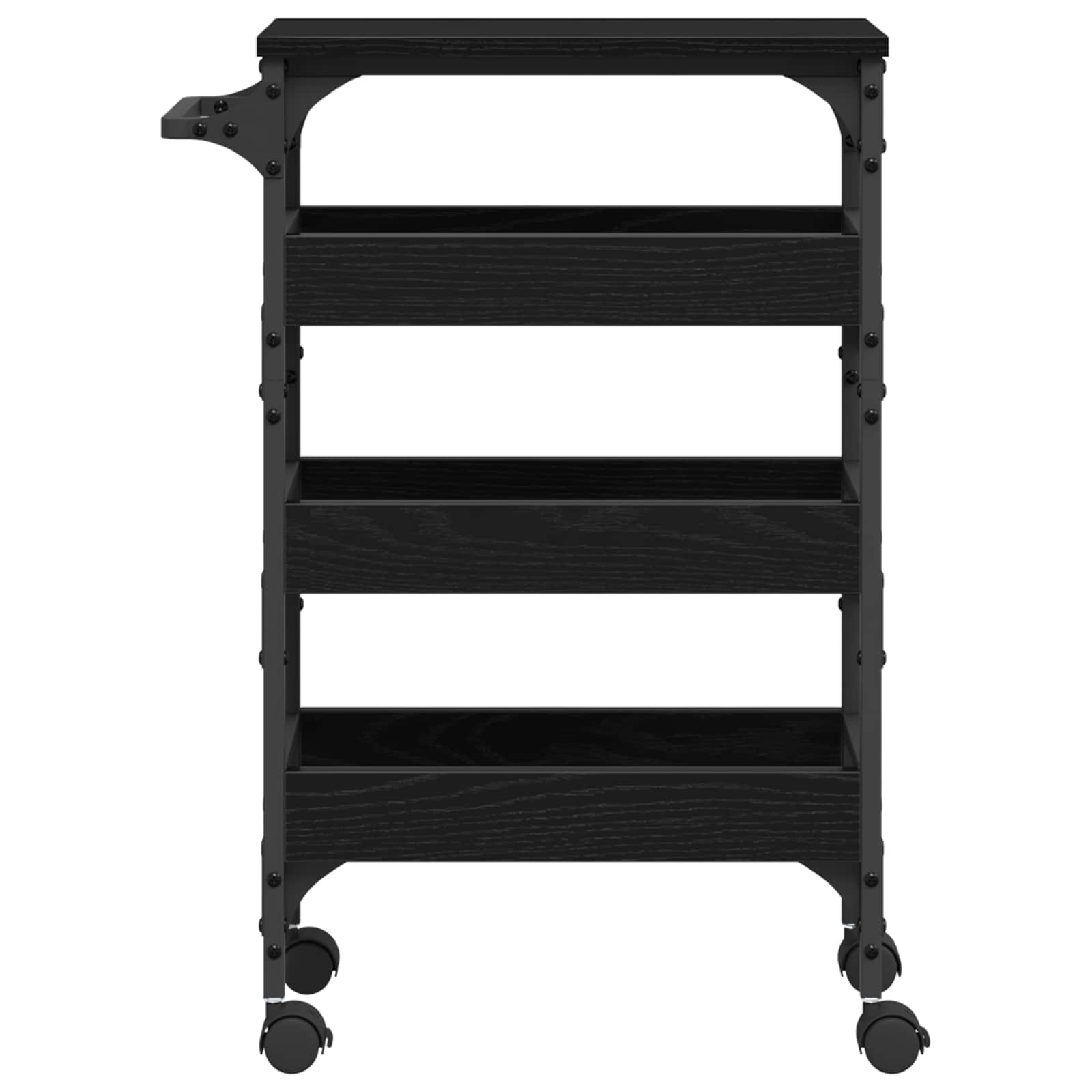 Carrello da Cucina Rovere Nero 53 x 20 x 76 cm | homemem39