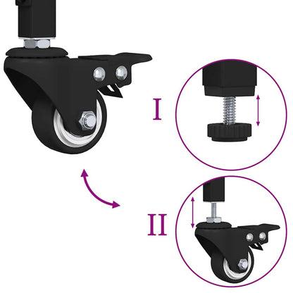 Carrello da Cucina Rovere Nero 60 x 41 x 80.5 cm