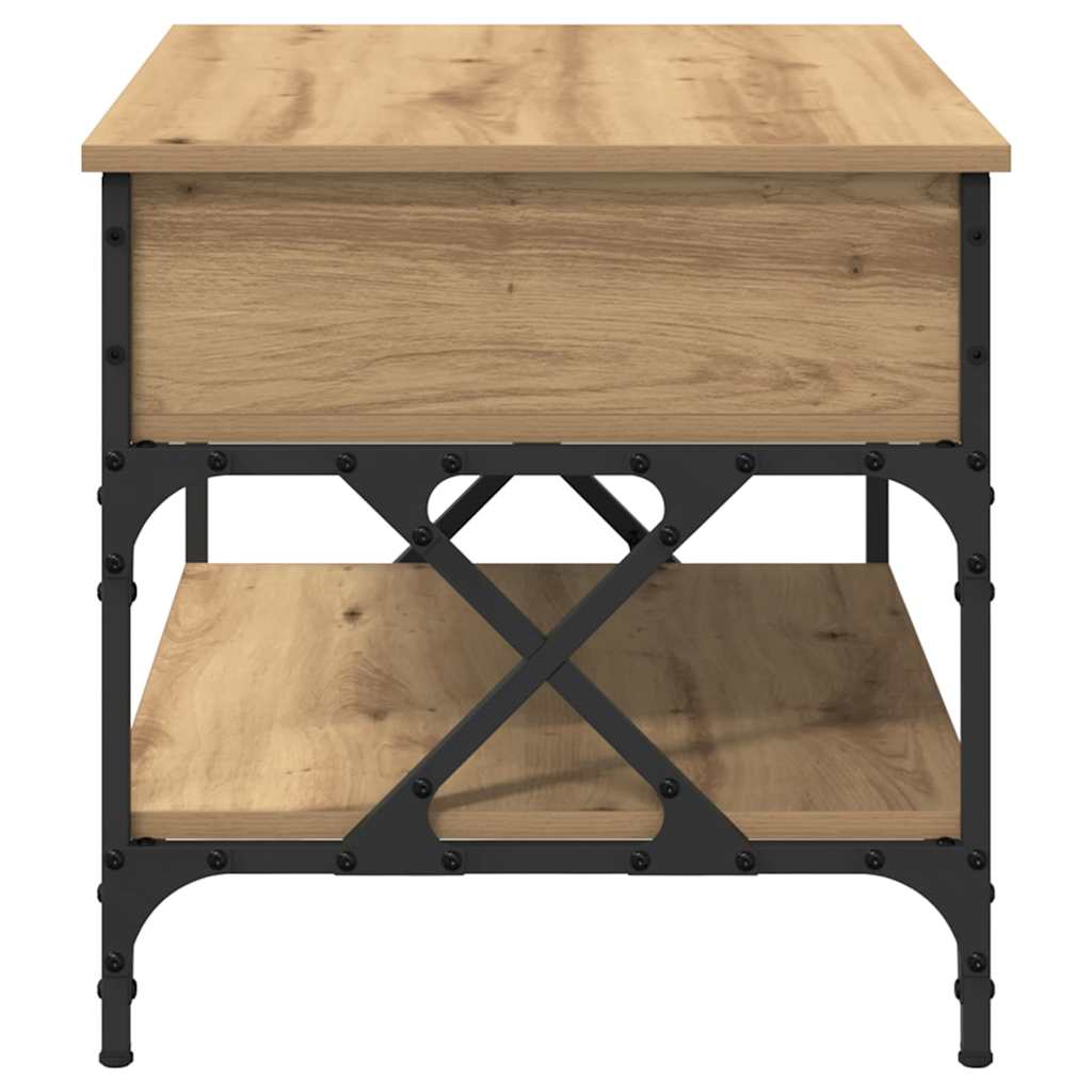 Tavolino da salotto Rovere artigianale 70x50x50cm