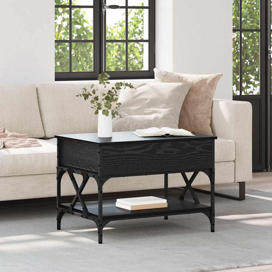 Tavolino da salotto Rovere Nero 70x50x50cm Legno multistrato | homemem39