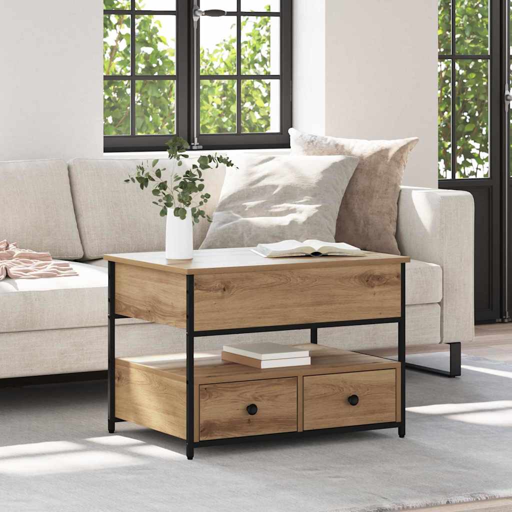 Tavolino da salotto Rovere artigianale 70 x 50 x 54.5 cm