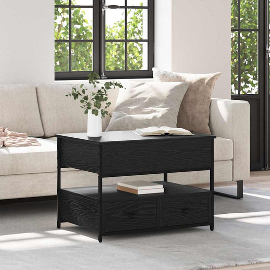 Tavolino da salotto con cassetto Rovere Nero 70 x 50 x 54.5 cm | homemem39