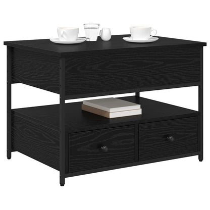 Tavolino da salotto con cassetto Rovere Nero 70 x 50 x 54.5 cm