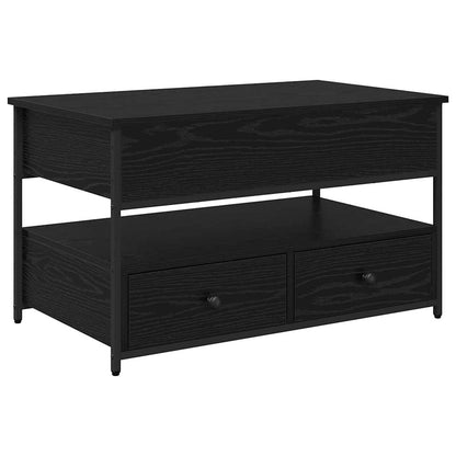 Tavolino da salotto con cassetto Rovere Nero 85 x 50 x 50 cm