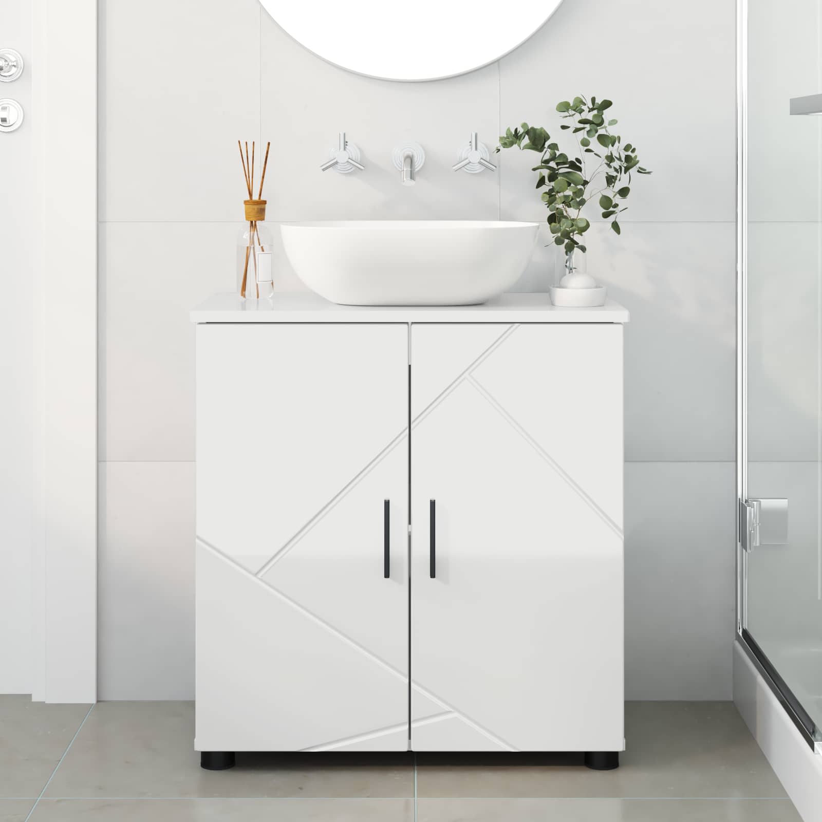 Mobile da Bagno Bianco Lucido 61 x 35 x 64 cm | homemem39