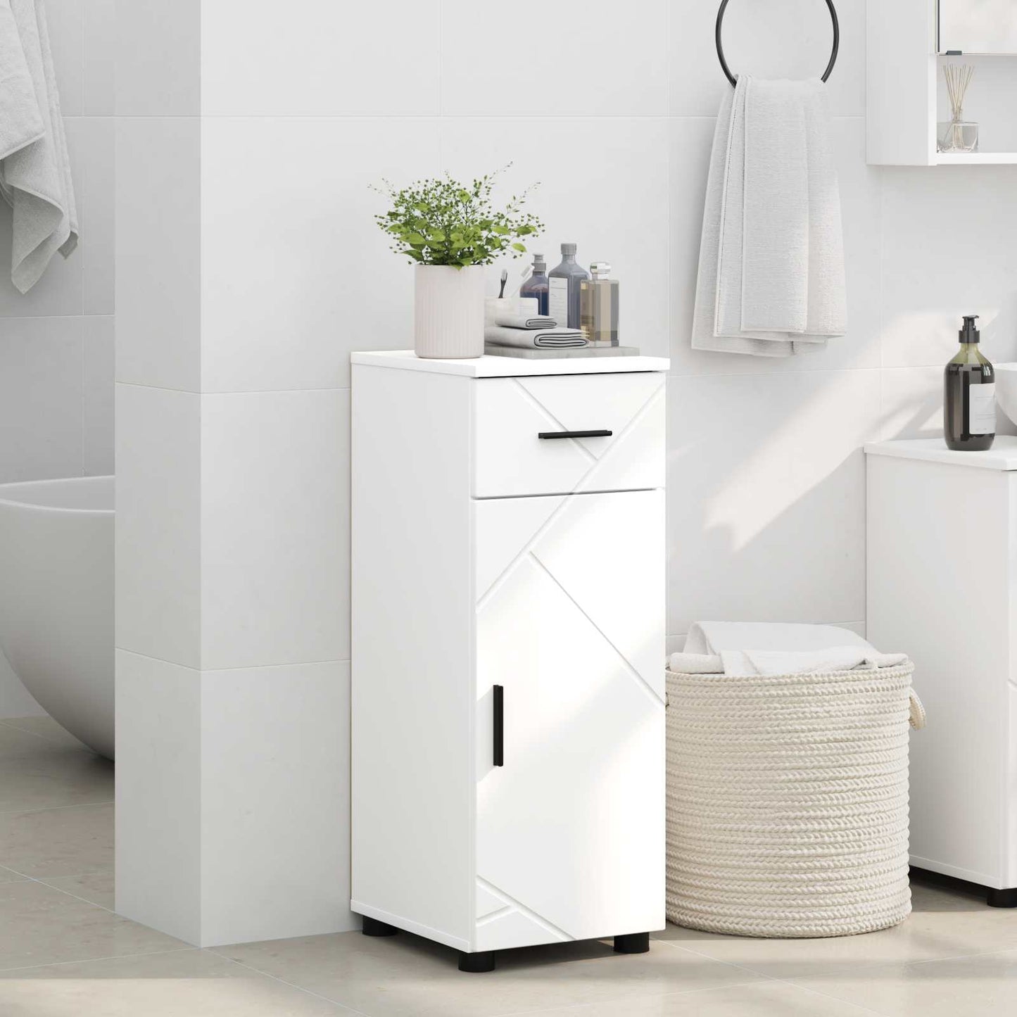 Mobile da Bagno Bianco Lucido 30 x 35 x 80 cm | homemem39