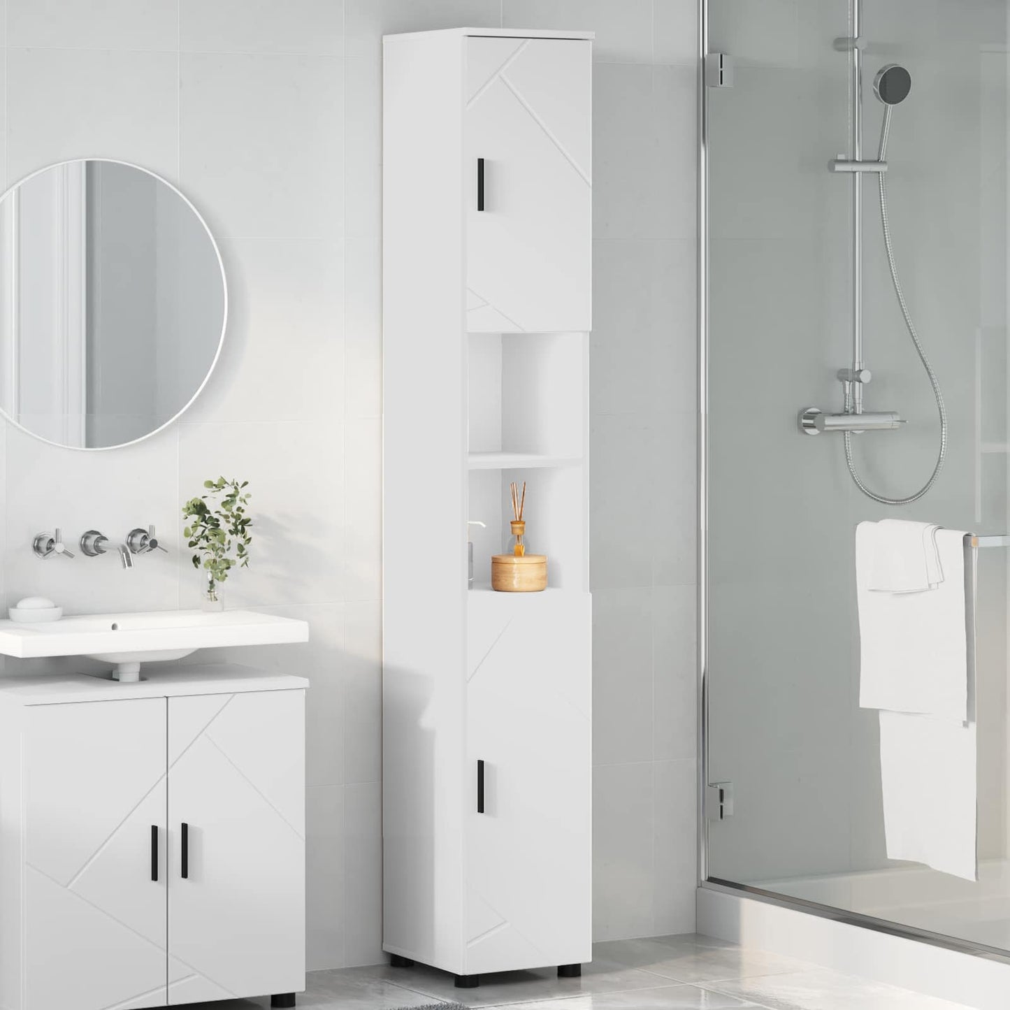 Mobile da Bagno Bianco 30 x 35 x 192 cm
