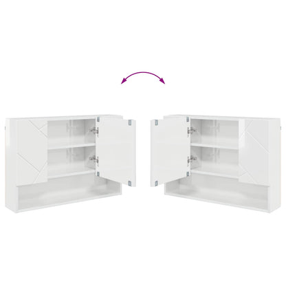 Mobiletto per specchio Bianco Lucido 80 x 17 x 55 cm | homemem39