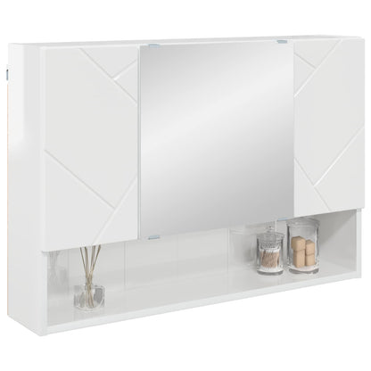 Mobiletto per specchio Bianco Lucido 80 x 17 x 55 cm | homemem39