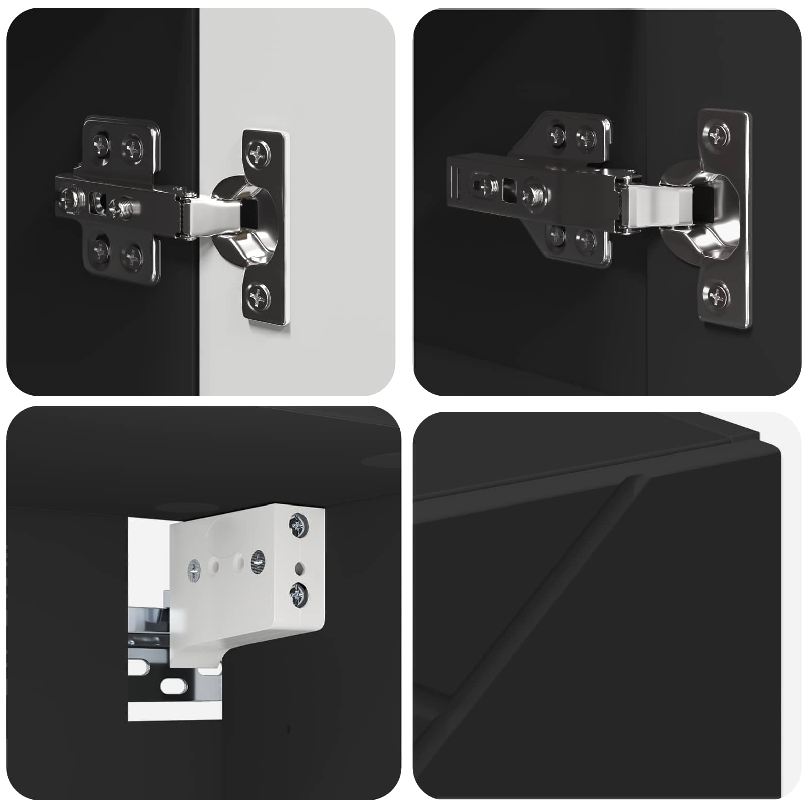 Mobiletto per specchio Nero 59 x 17 x 55 cm | homemem39