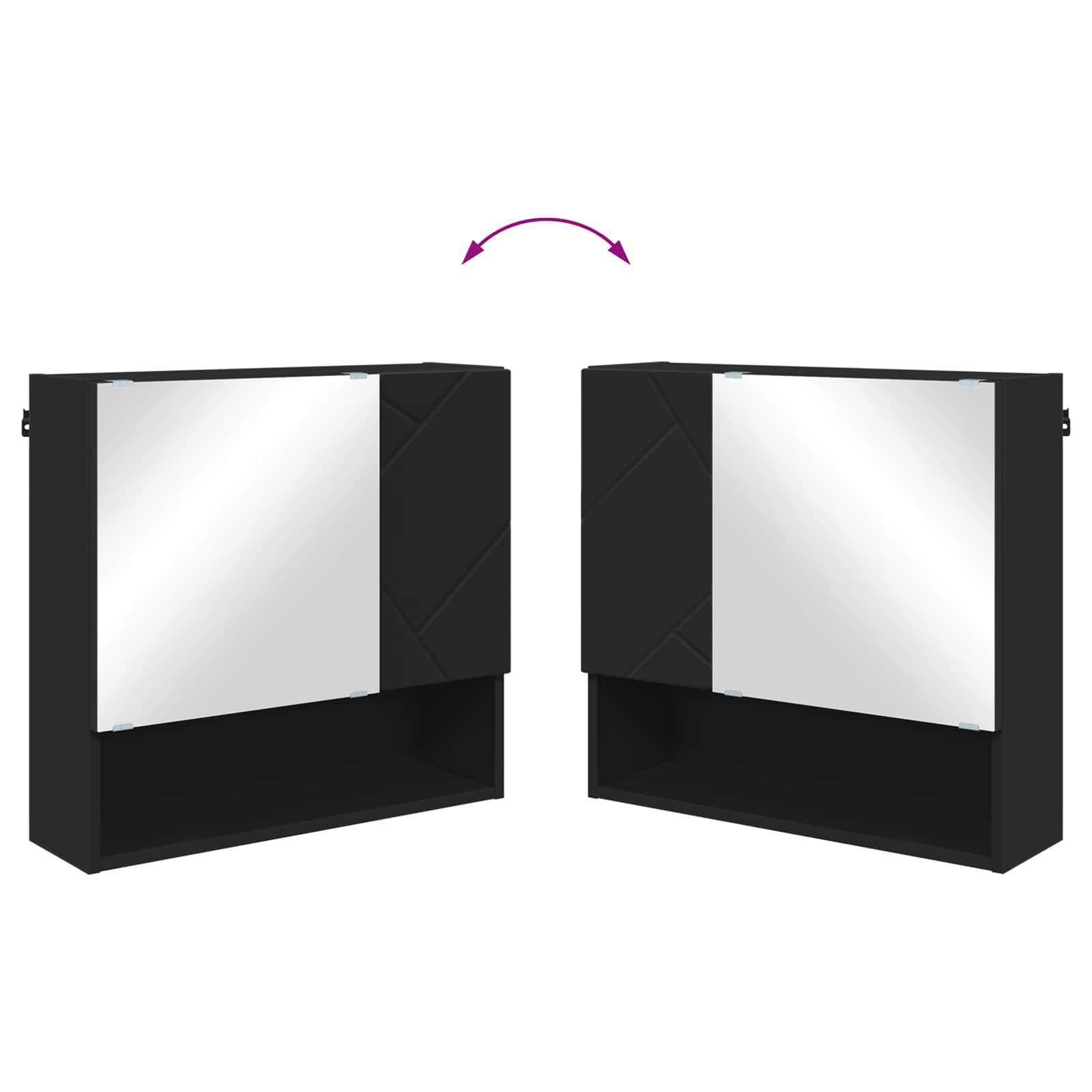 Mobiletto per specchio Nero 59 x 17 x 55 cm | homemem39