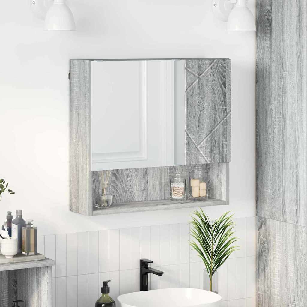 Mobiletto per specchio Grigio Sonoma 59 x 17 x 55 cm | homemem39