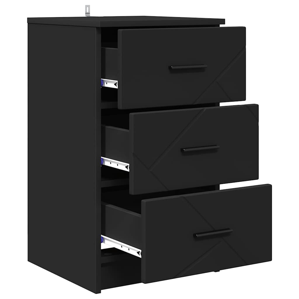Armadio da Notte Nero 38 x 38 x 66 cm Legno multistrato | homemem39