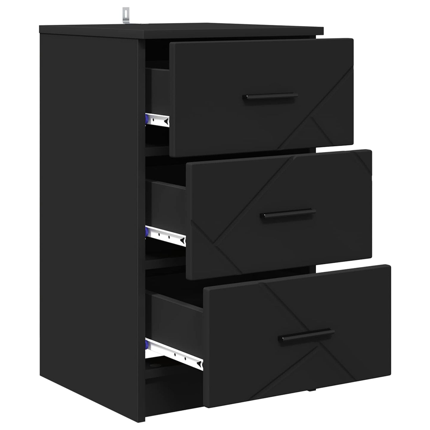 Armadio da Notte Nero 38 x 38 x 66 cm Legno multistrato | homemem39