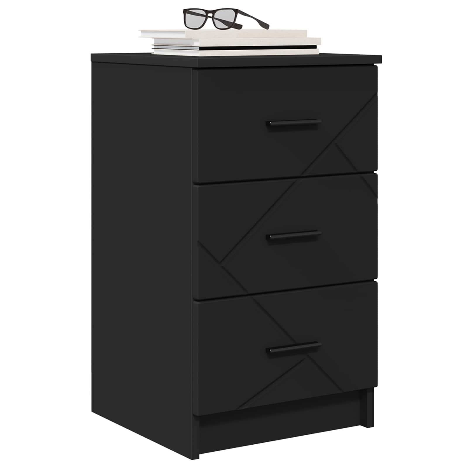 Armadio da Notte Nero 38 x 38 x 66 cm Legno multistrato | homemem39