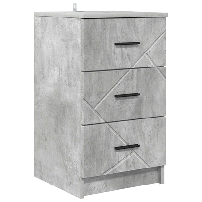 Armadio da Notte con cassetto Grigio cemento 38 x 38 x 66 cm | homemem39