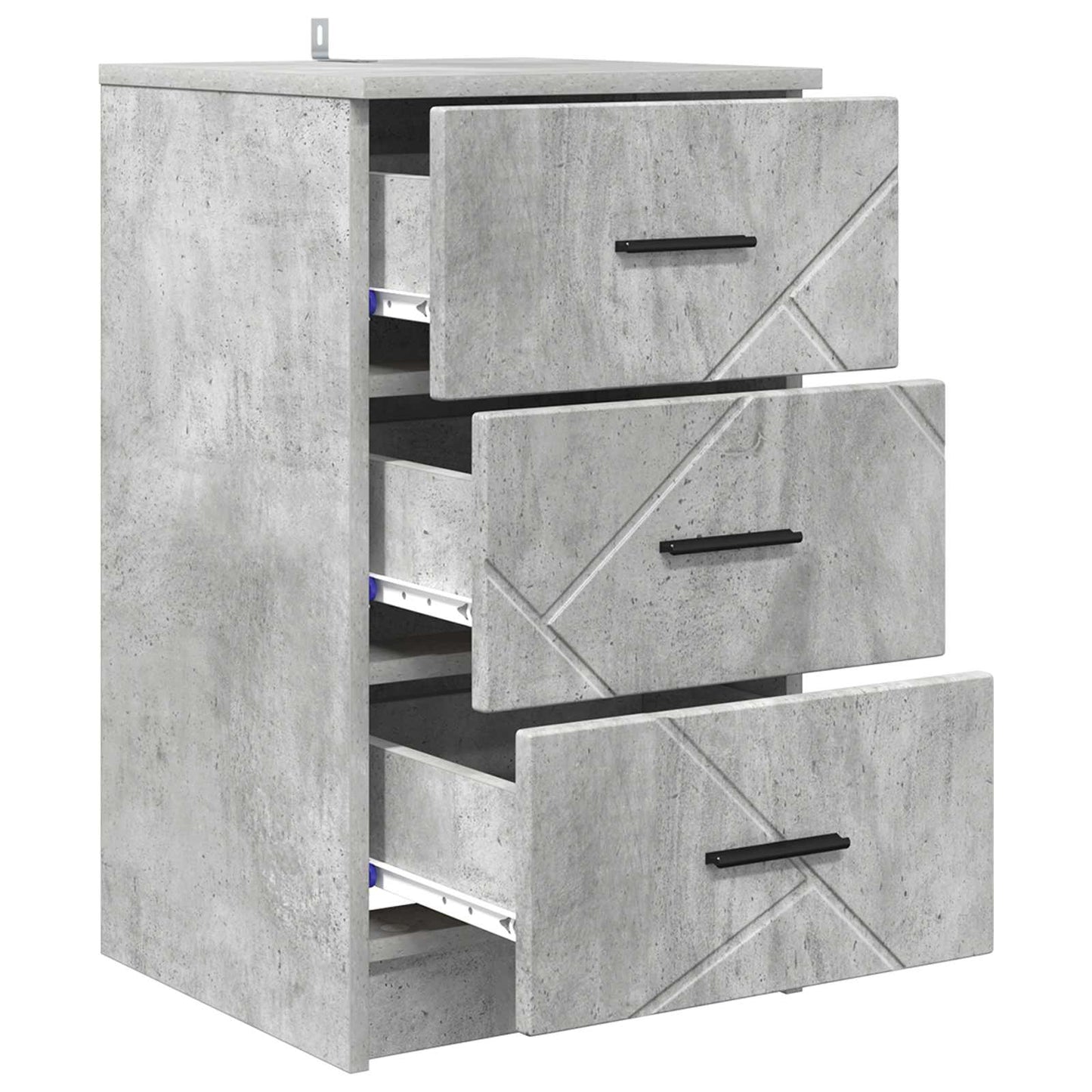 Armadio da Notte con cassetto Grigio cemento 38 x 38 x 66 cm | homemem39